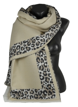 Châle Aiko panthère écru