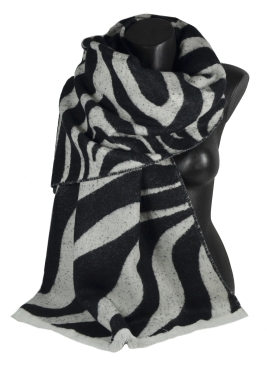 Châle acryl. laine Ambigü noir