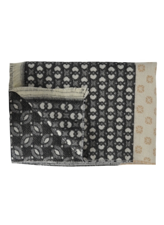 Echarpe mérinos Victor noir-beige