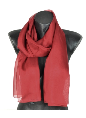 Foulard 40x160 en soie bordeaux