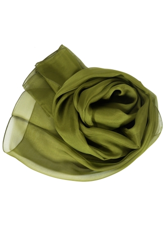 Foulard 40x160 en soie kaki