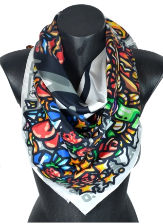 Carré en soie Soyeux Totem de Jakè