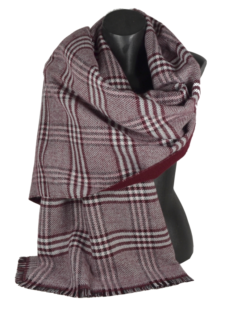 Châle Palma tartan bordeaux