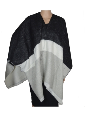 Poncho Alfa noir et gris