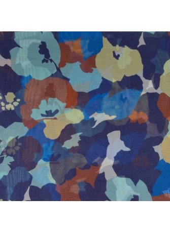 Carré en soie Floral bleu