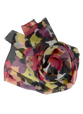 Foulard en soie Floral rouge