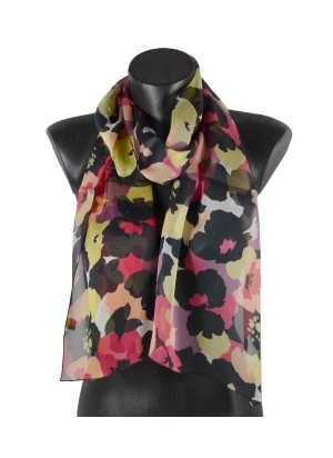 Foulard en soie Floral rouge