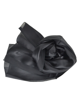 Foulard homme en soie bande satin noir