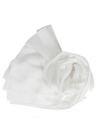 Etole en soie bandes satin blanche