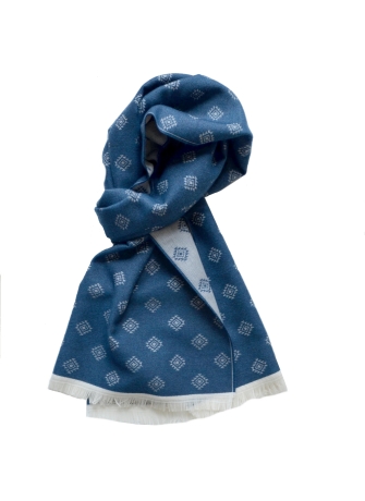 Echarpe mérinos Vasco bleue