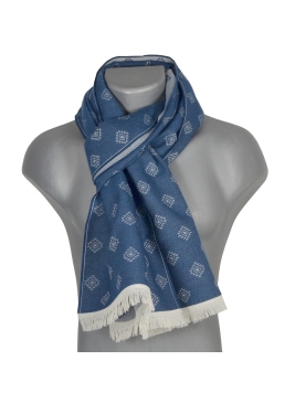 Echarpe mérinos Vasco bleue