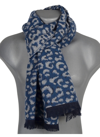 Echarpe mérinos Volutpé bleu