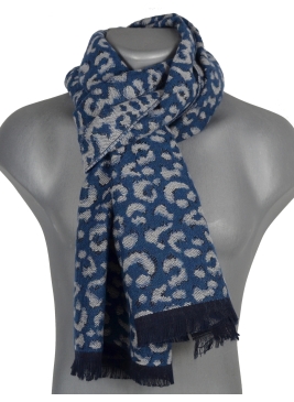 Echarpe mérinos Volutpé bleu