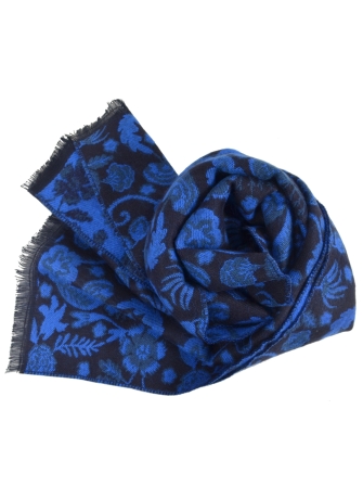 Echarpe mérinos Vaina bleue