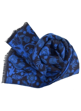 Echarpe mérinos Vaina bleue