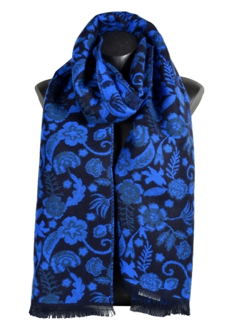 Echarpe mérinos Vaina bleue