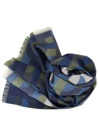 Echarpe mérinos Volt bleu