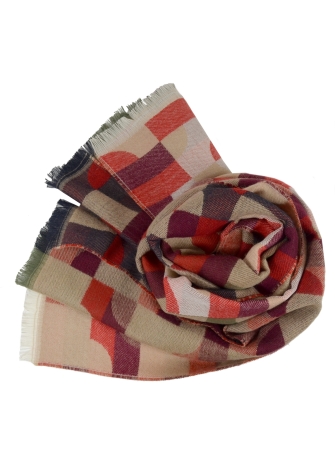 Echarpe mérinos Volt rouge