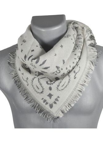 Carré coton Bandana gris