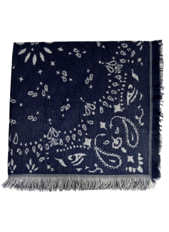 Carré coton Bandana bleu nuit
