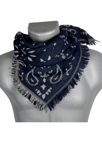 Carré coton Bandana bleu nuit