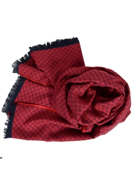 Echarpe coton merinos Baba rouge