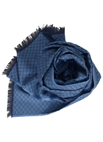Echarpe coton merinos Baba bleue