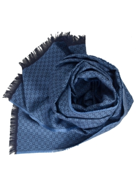 Echarpe coton merinos Baba bleue