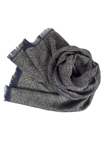 Echarpe coton merinos Barbarie bleu nuit