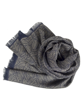 Echarpe coton merinos Barbarie bleu nuit