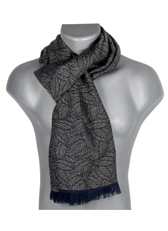 Echarpe coton merinos Barbarie bleu nuit