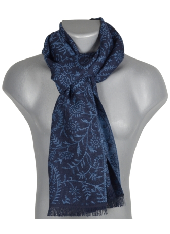 Echarpe coton merinos Basmati bleue