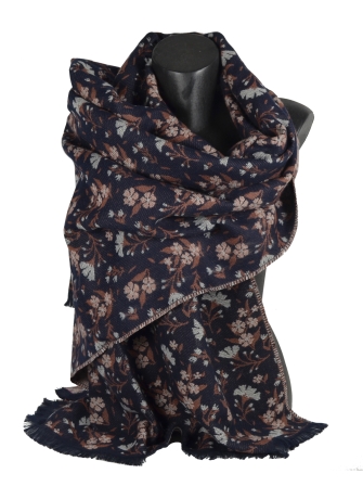 Chale coton Daphné noir marron