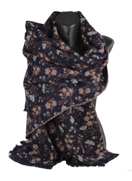 Chale coton Daphné noir marron