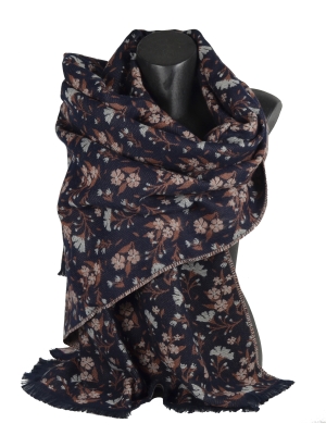 Chale coton Daphné noir marron