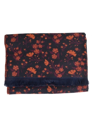 Chale coton Daphné noir rouge