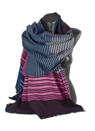 Chale coton Dancing bleu