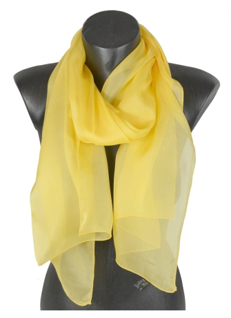 Foulard 40x160 en soie jaune