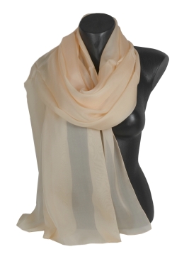 Etole en mousseline de soie crème