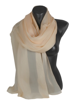 Etole en mousseline de soie crème