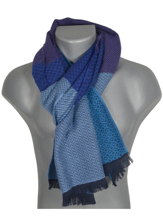 Cheche mixte coton bio Dobby bleu