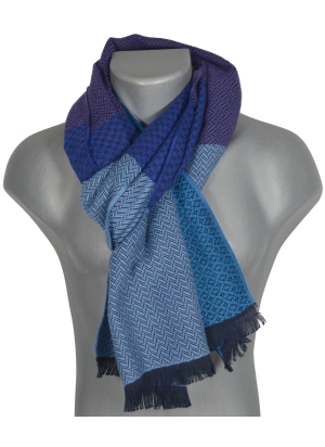 Cheche mixte coton bio Dobby bleu