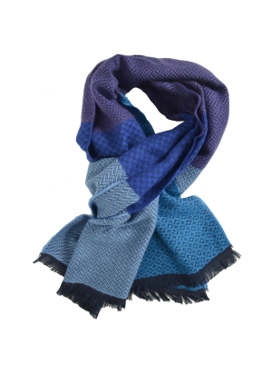 Cheche mixte coton bio Dobby bleu