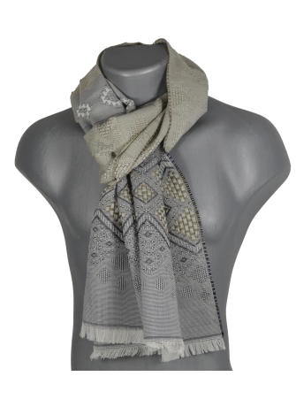 Echarpe mérinos soie Santiag grise