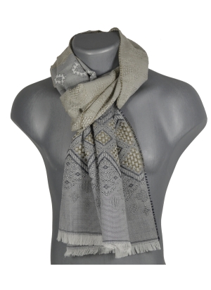Echarpe mérinos soie Santiag grise