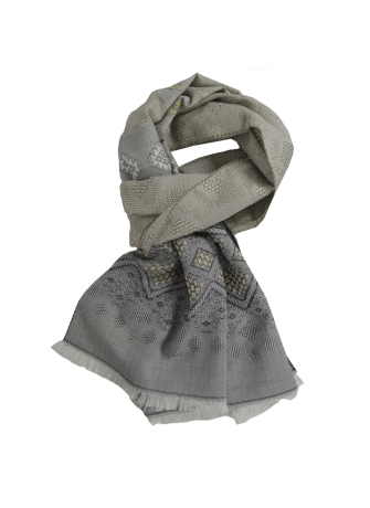 Echarpe mérinos soie Santiag grise