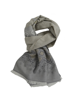 Echarpe mérinos soie Santiag grise