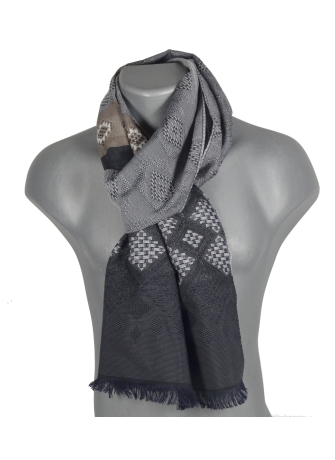 Echarpe mérinos soie Santiag noire