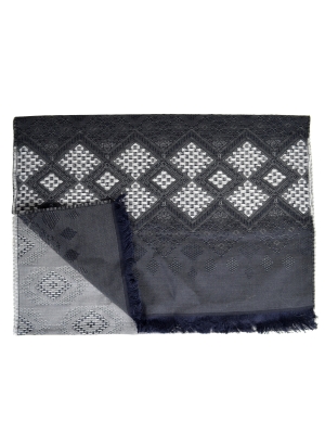 Echarpe mérinos soie Santiag noire