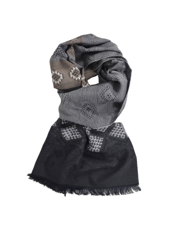 Echarpe mérinos soie Santiag noire